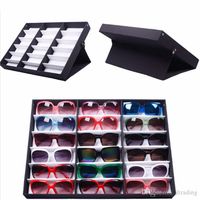 Wholesale 18pcs Glasses Storage Display Case Box Eyeglass Sunglasses Optical Display Organizer Frames Spectacles Tray