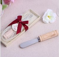 Wholesale 2021 Vintage Reserve Stainless Steel Wooden Wine Cork Handle Cheese Spreader Spreaders Wedding Favors gift gifts