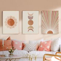 Wholesale Abstract Landscape Sun and Moon Scene Boho Canvas Prints Painting Wall Art Pictures Posters for Living Room Home Decor No Frame