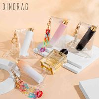 Wholesale 8ml Perfume Atomizer Glass Spray Bottle With Clear PVC Bag Cute Key Chain Portable Liquid Container For Cosmetics Empty Bottle