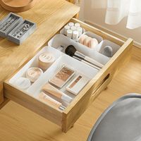 Wholesale PP Drawer Organizer Set Favor Clear Frosted Tableware Tray Plastic Multi grids Sorting Box Makeup Utensil Storage Boxes