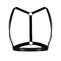 Wholesale Costume Halloween Rave Metal Chain Accessories Sexy Lingerie Bondage Tops Cage Bra Harness Women Underwear Exotic Apparel Gothic Style