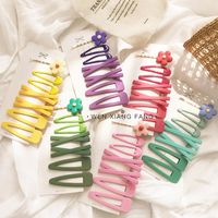 Wholesale Hair Accessories Set Solid Green Pink Simple Side Hairpin For Woman Girl Color Straight Clips Flower Barrettes Fairy Fashion