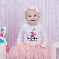 Wholesale Girl s Dresses First Birthday Baby Girl Clothes Born Boy Long Sleeve Romper Cake Toddler Outfit Happy Gifts