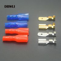 Wholesale 200pcs female male spade crimp terminals electrical insulating sleeve wire wrap connector for awg mm2