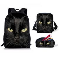 Wholesale Backpack Customized Black Cat Print Set Kid Schoolbag Travel Large Women Daily Men Mini Crossbady College Shoulder Bag School