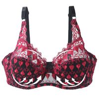 Wholesale Bras Plus Size Brassiere Bralette Lace Ultra Thin Embroidery Sexy Transparent Women Underwear Color Patchwork CD Cup