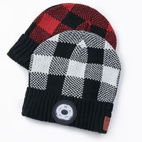 Wholesale Winter Beanie Hat Wireless Bluetooth5 Smart Cap Headphone Headset With LED Lights Handfree Music Headphone Warm cable Knitted