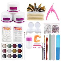 Wholesale Nail Art Kits Set Pro Acrylic Kit With Liquid Glitter Powder Tips Decoration Brush Manicure Set