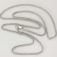 Wholesale Chains Real K White Gold Necklace mmW Wheat Chain Link For Woman Man Stamp Au750 Lobster Clasp