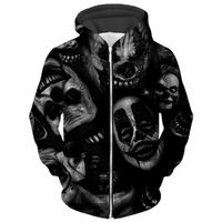 Wholesale Pure green pattern men s Zip up Hoodie visual impact party top punk goth round neck high quality sweatshirt hoodie