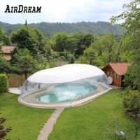 Wholesale Outdoor customized transparent inflatable swimming pool cover dome with white covered ceiling from China factory