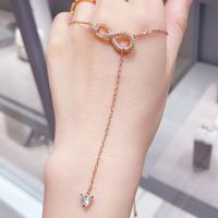 Wholesale High Quality Diamond Inlaid Y shaped Eternal Love Tassel Necklace Female Swarovski Element Crystal Pendant Necklaces Elegant temperament