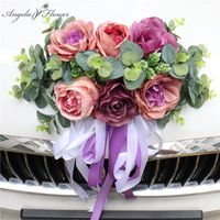Wholesale Decorative Flowers Wreaths Orginal Made DIY Wedding Car Decor Artificial Flower Silk Corner Floral Valentine s Day Gift Peonies Garland Wr