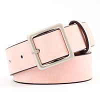 Wholesale Belts Suede Belt For Women Pink Color Wide Black Brown Red White Leather Dress Jeans Square Ladies Female Waist Kpop Waistband