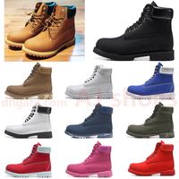 Wholesale Fashion men boots designer mens womens leather shoes top quality Ankle winter boot for cowboy yellow red blue black pink hiking work High Version