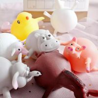 Wholesale Decompression Toy Creative soft rubber inflatable chicken hippo up animal blow Balloon Stress Relief squeeze toys prank gift