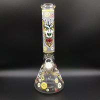 Wholesale Unique Wolf Beaker Glass Bong Glow In The Dark Hookah Water Smoking Pipe inch mm mm female joint Bowl Dab Rigs