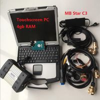 Wholesale Mb Star C3 with Cables Full Set Diagnostic Tool CF30 CF Laptop Touchscreen g Software V HDD Scanner Year Warranty