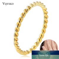 Wholesale Women Thin Spiral Wire Rope Twisted Ring Small Minimalist Stainless Steel Jewelry Fashion Rose Gold Silver Color Size To Factory price expert design Quality