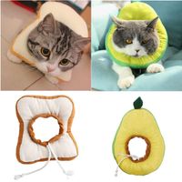 Wholesale Cat Costumes Adjustable Recovery Elizabethan Collar Cute Toast Avocado Shape Protective Neck Cone After Cats Kitten Supplies C42