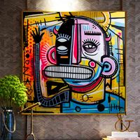 Wholesale Graffiti Street Joachim Abstract Colorful Oil Painting on Canvas Poster and Prints Cuadros Wall Art Picture for Living Room