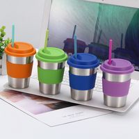 Wholesale Home Stainless Steel Tumbler Mug with Silicone Lid and Wrap Collapsible Portable Wine Beer Coffee Water Cup
