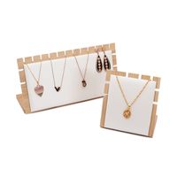 Wholesale Bamboo Wood Jewelry Necklace Multiple Necklace Easel Showcase Display Stand Necklace Earring Pendant Storage Rack Jewelry