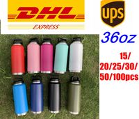 Wholesale 36oz Water Bottle Wide Mouth Insulated Bottles Double Wall Stainless Steel Powder Coated Travel Waterbottle WLL1120