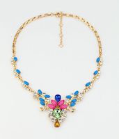 Wholesale Pendant Necklaces Bulk Price Colorful Acrylic Flower Necklace Gold Color Charm Statement For Women Fashion Jewelry