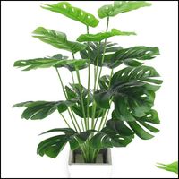 Wholesale Party Favor Event Supplies Festive Home Garden Artificial Plants Green Palm Leaves Monstera Living Room Bedroom Balcony Decoration Tropica