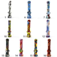 Wholesale Silicone Bong pipe Tobacco Hand Spoon Printing Fancy pipes Smoke Pyrex Oil Burner Food Grade Material Bubbler For Dry Herb