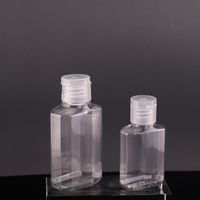 Wholesale 2021 ml ml Empty PET plastic bottle with flip cap transparent square shape bottle for makeup fluid disposable hand sanitizer gel