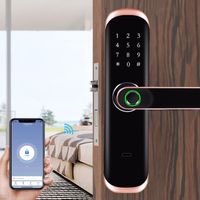 Wholesale Electronic Fingerprint Lock WiFi Touch Screen Password IC Card Smart Door Lock With Mechanical Key For Tuya Hotels Security Lock