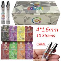 Wholesale 0 ml Atomizers Colors Vape Cartridges Packaging Thick Oil Pyrex Glass Tank Thread Empty Round Metal Tip Vaporizer