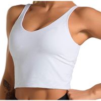 Wholesale Solid Color Feel Gym Sport Bras Top Women Mid Support Shockproof Push Up Yoga Athletic Fitness Bra Crop Top Short Tank Tops