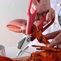 Wholesale NEWStainless Steel Scissors New Lobster Fish Shrimp Crab Seafood Scissors Shears Snip Shells Kitchen Tool RRB12589