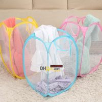 Wholesale Diaper Bags Multi Color Mesh Open Up Washing Laundry Hamper Laundry Basket Household Clothing Organizer Dirty Clothes