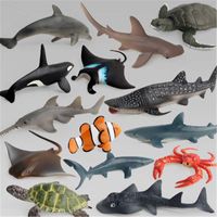 Wholesale New Simulation ocean Animals Model Toys Whale Shark Sea turtle Sets Animal Plastic Action Figures Educational Toy Figure Gift