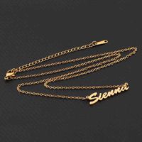 Wholesale Custom DIY Letter my name L stainls steel Jewelry Eco Friendly High Polish Any Language Font K Gold Plate Necklace Women