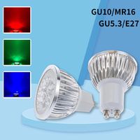 Wholesale Bulbs GU10 GU5 MR16 E27 LED Lamp V W Spotlight Bulb Red blue green yellow white Ceiling Light