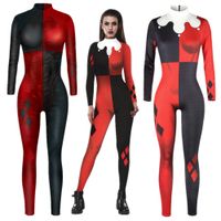 Wholesale Harleen Quinzel Superhero Jumpsuit Catsuit Sexy Women Cosplay Costumes Halloween Bodysuit