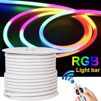 Wholesale 20V W LED Strip Light RGB Neon m m m w Remote Control Adapter Waterproof Flexible Tape Ribbon Backlight for Signage Party