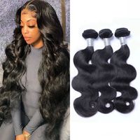 Wholesale Brazilian Body Wave Hair Bundles Human Hairs Extention High Quality Non Remy Natural Black Color Wefts g pc