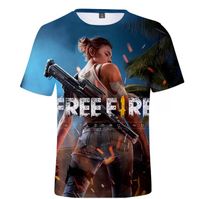Wholesale Free Fire D Printed Mens Casual T shirts Summer Male Female Crew Neck Short Sleeve Tees
