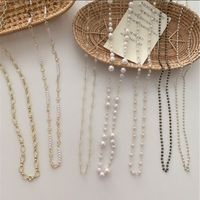 Wholesale Korean Transparent Beaded Chain Necklace Version Drill Net Red Mask Glasses Pearl GNER719