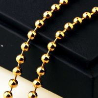 Wholesale 2 mm Gold Tone High Quality Stainless Steel Ball Bead Chain Necklace Fashion Jewelry Dog Tags Chain Keychain G0913