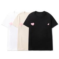Wholesale Luxury Men Designer T shirt Trendy Pink Love printing Short Sleeve High Quality Black White Apricot Color Tees Size S XXL
