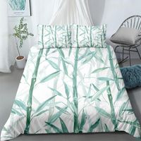 Wholesale Bedding Sets Bamboo Painting Set Chinese Style Print Duvet Cover For Bedroom Decor Bedclothes And Pillowcase Quilt Comforter Covers