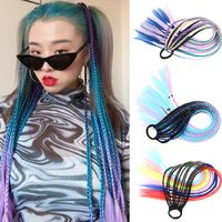 Wholesale Synthetic Hair Extensions colorful Rope Rubber Bands Braides Wig Ponytail Hair Ring Inch Twist Braid Rope Hair Braider